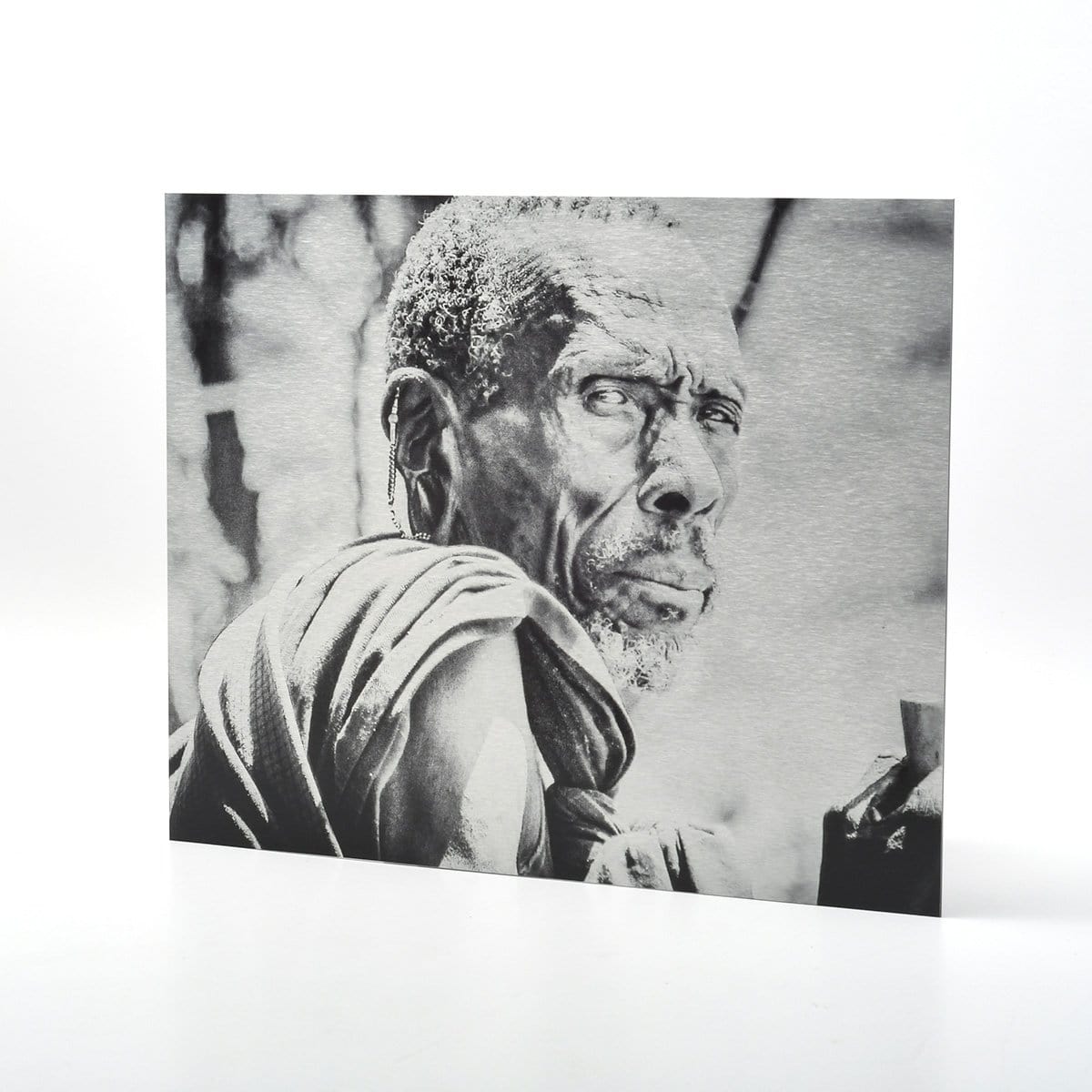 Maasai Tribal Photo Printed on Brushed Aluminum