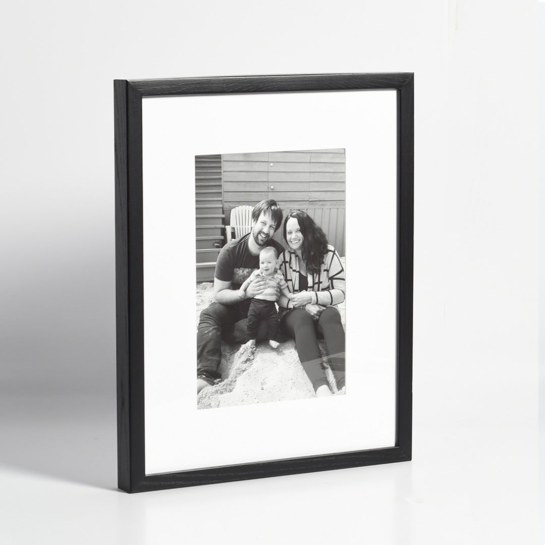 Black & White Family Portrait in Custom Framed Print by Posterjack