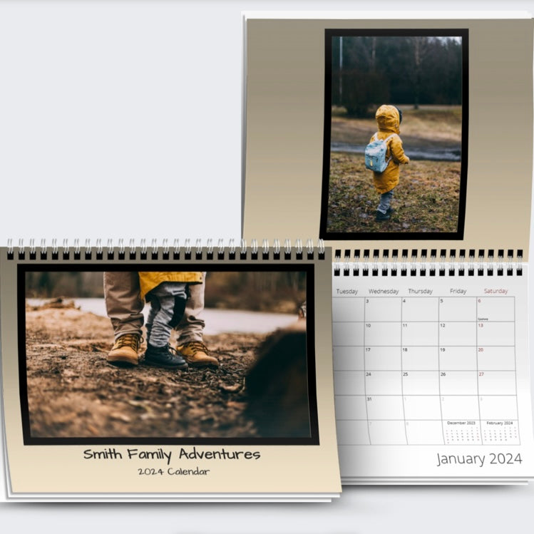 Preview of a Custom Photo Calendar Using Posterjack's Calendar Builder