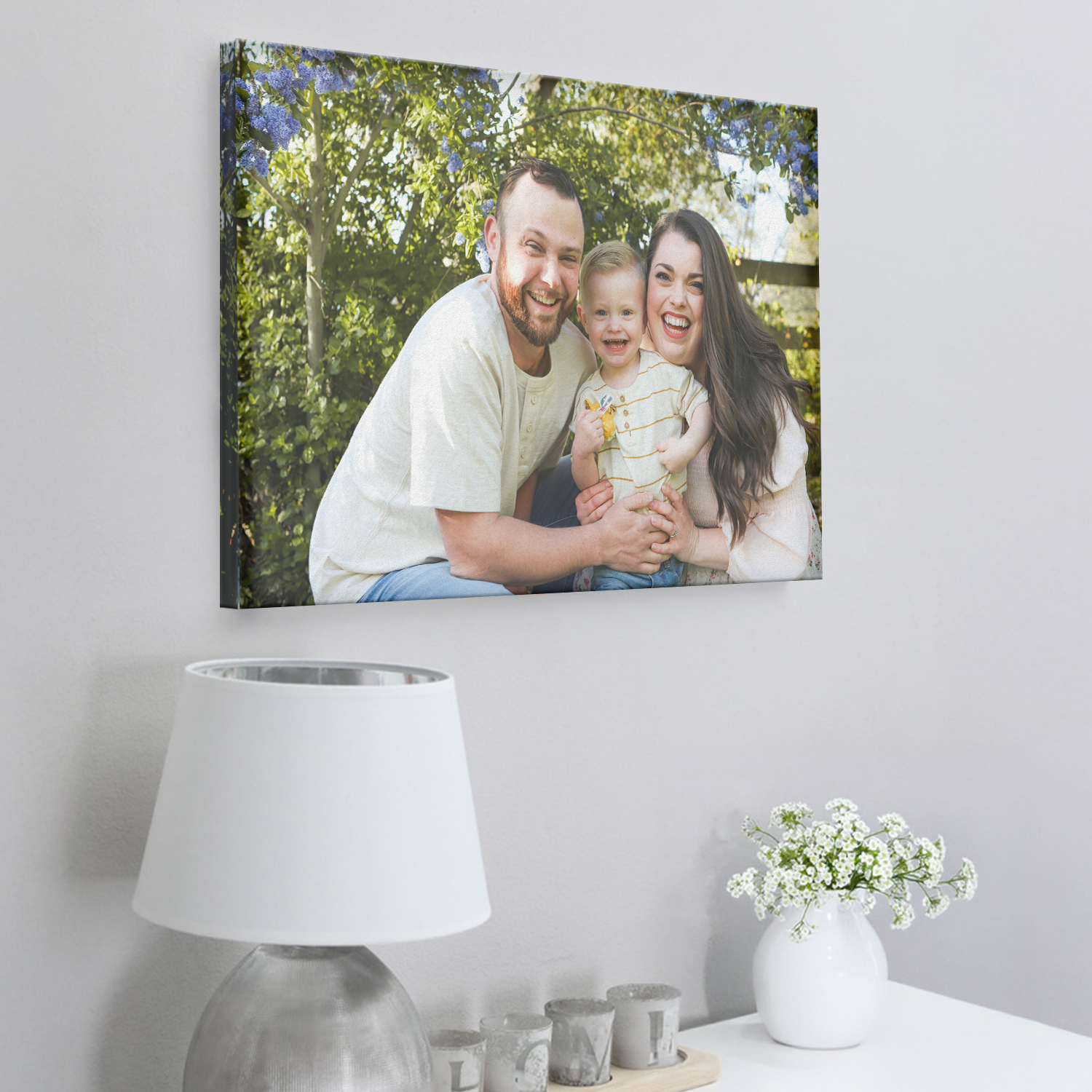 Family Summer Photo Printed on Canvas and Displayed on the Wall