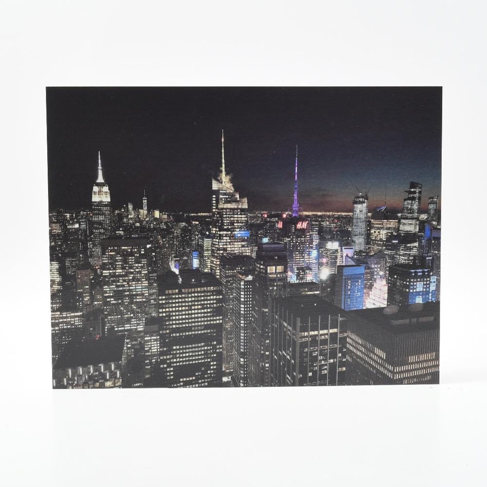 New York Skyline at Night: Photo Art of the Week Printed on Metal