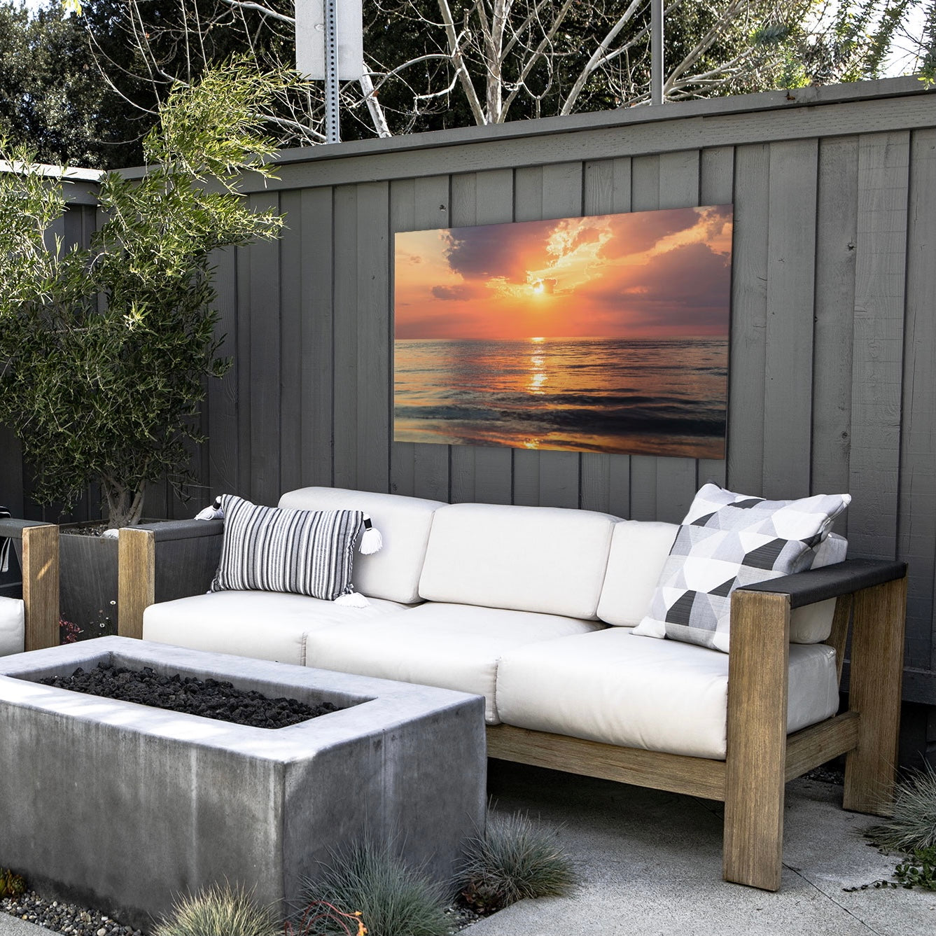 Outdoor Metal Wall Decor Displayed on Patio