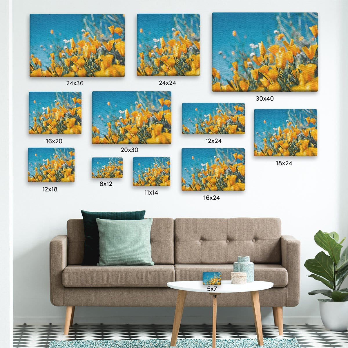 Standard Canvas Photo Print Sizes by Posterjack Canada